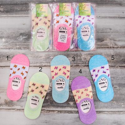 Γυναικεία καλτσάκια μπαλαρίνα Μπαμπού με τριαντάφυλλα